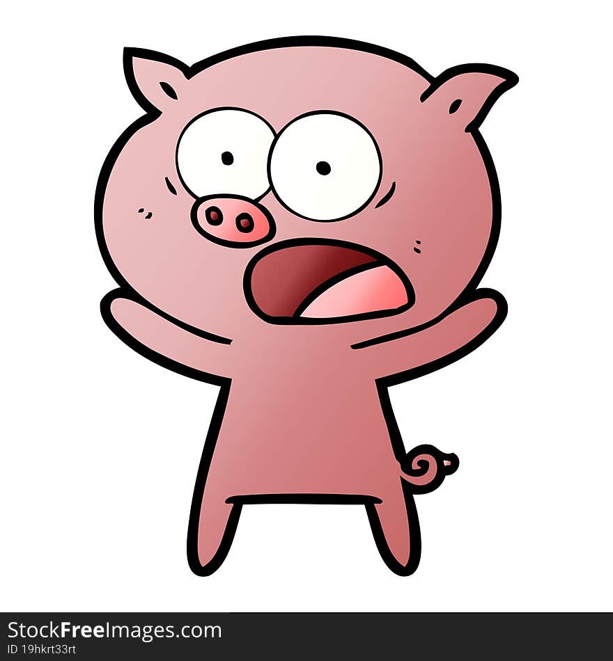 cartoon pig shouting. cartoon pig shouting