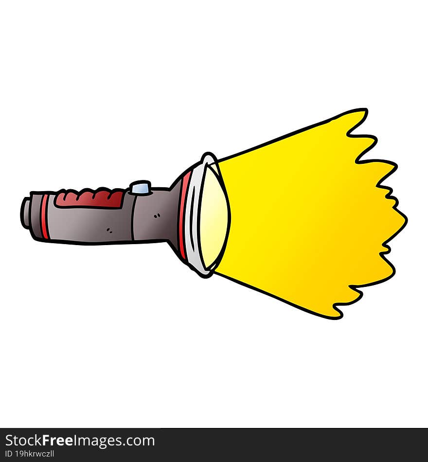 cartoon electric torch shining. cartoon electric torch shining