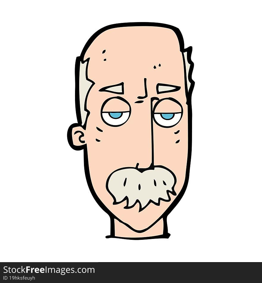 cartoon bored old man