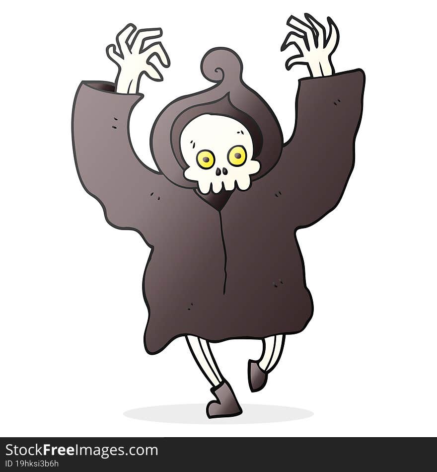 cartoon dancing death skeleton