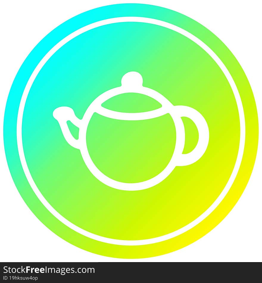 tea pot circular in cold gradient spectrum