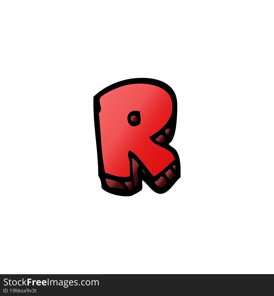 Cartoon Doodle Letter R