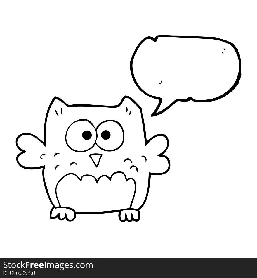 Speech Bubble Cartoon Owl