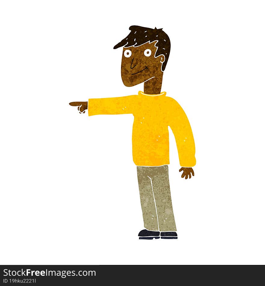 cartoon man pointing