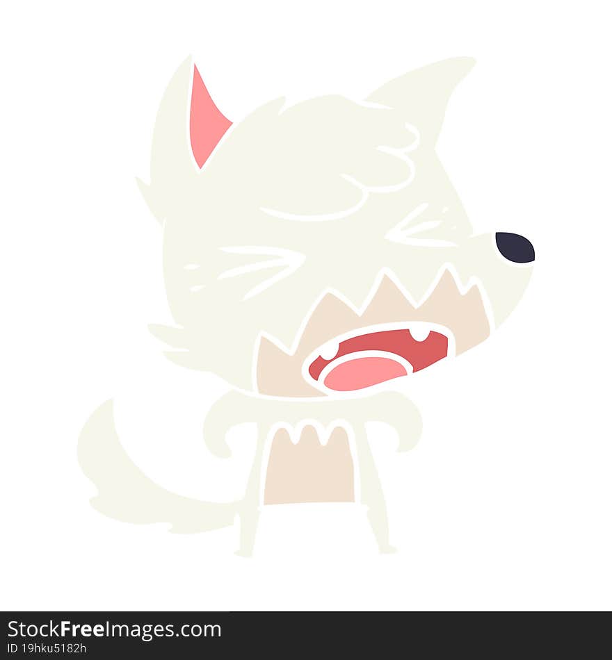 angry flat color style cartoon fox