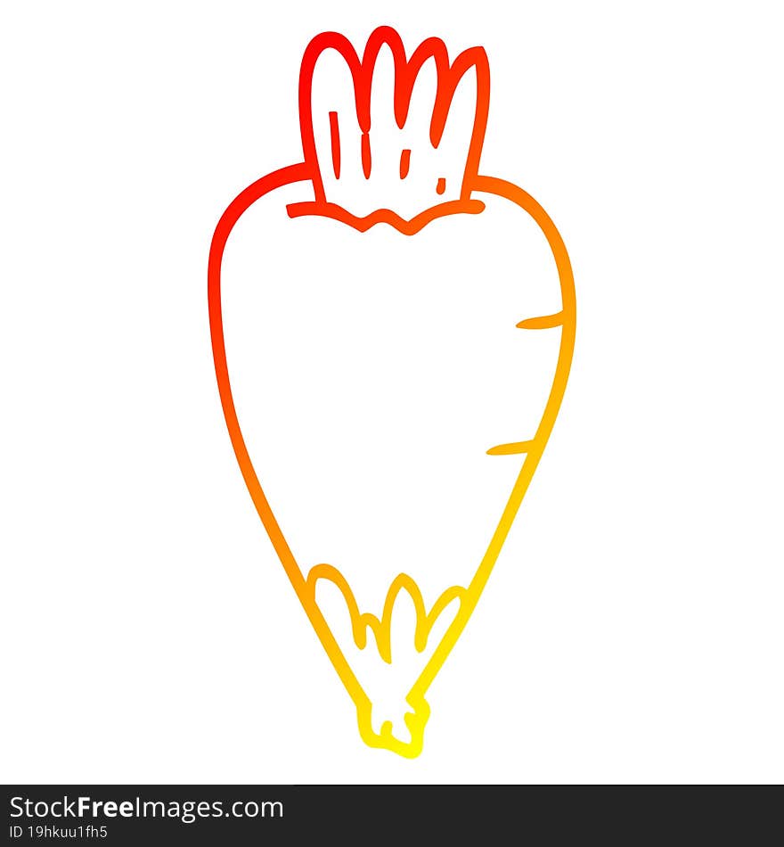 warm gradient line drawing cartoon root vegetable