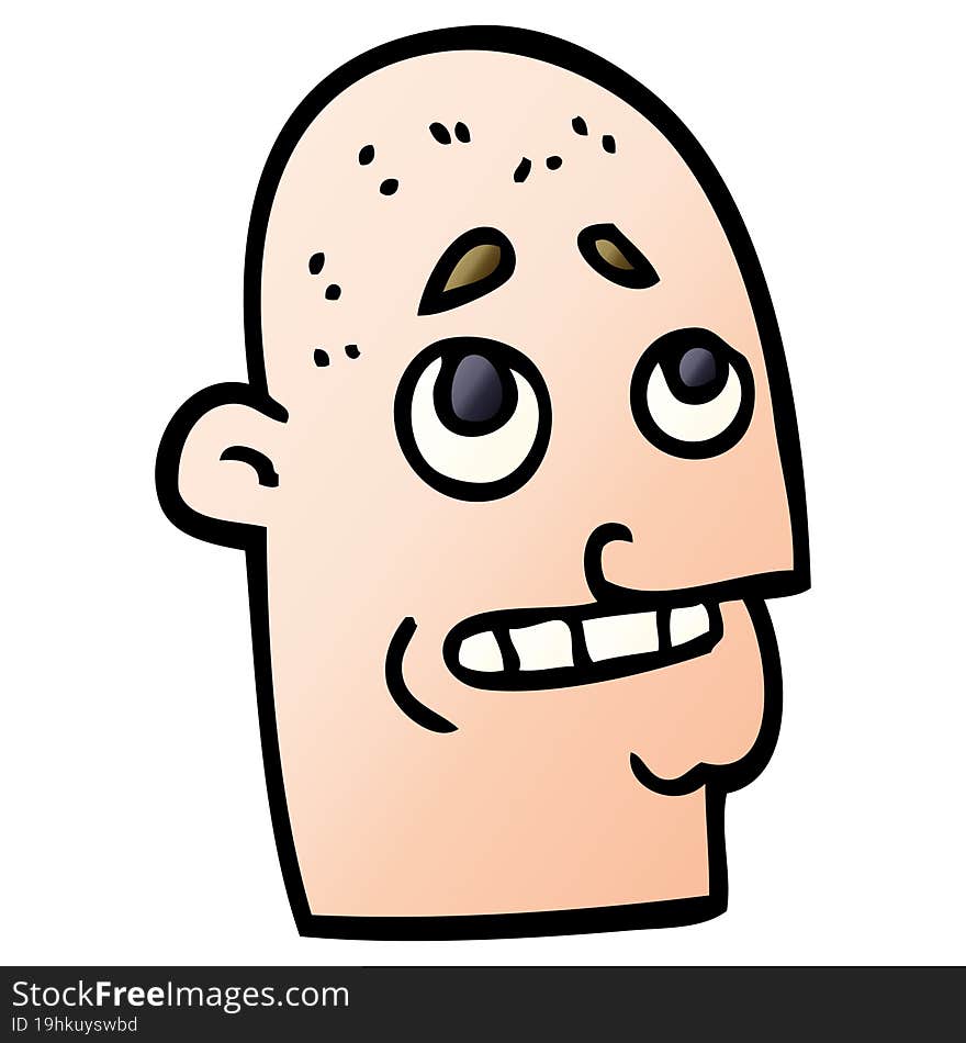 cartoon doodle bald man