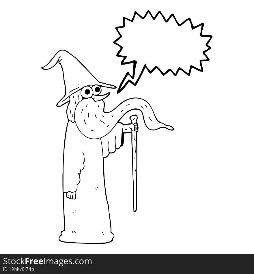 speech bubble cartoon wizard