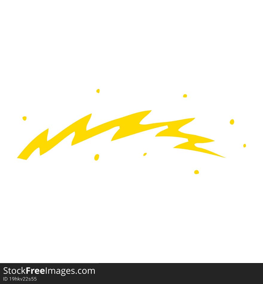 Flat Color Illustration Cartoon Lightning Bolt