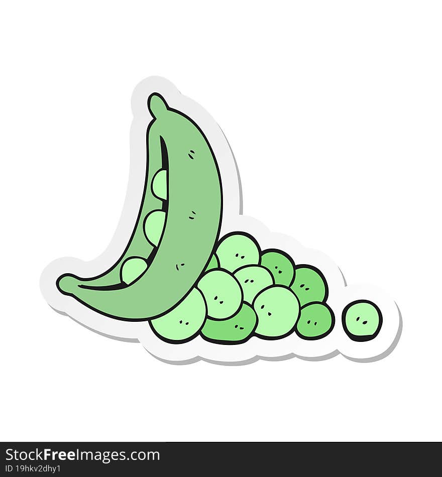 sticker of a cartoon peas in pod