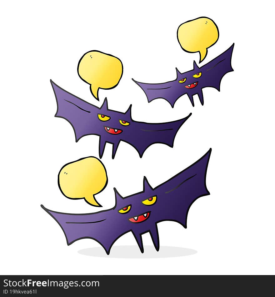 speech bubble cartoon halloween bat