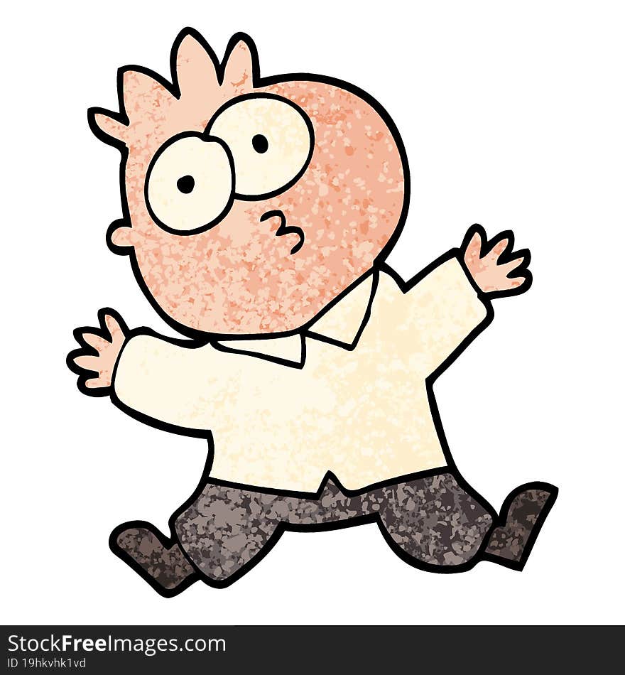 grunge textured illustration cartoon funny office man