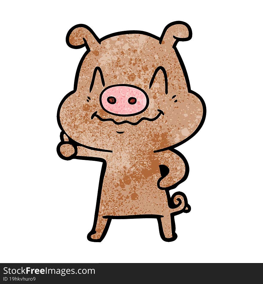 nervous cartoon pig. nervous cartoon pig