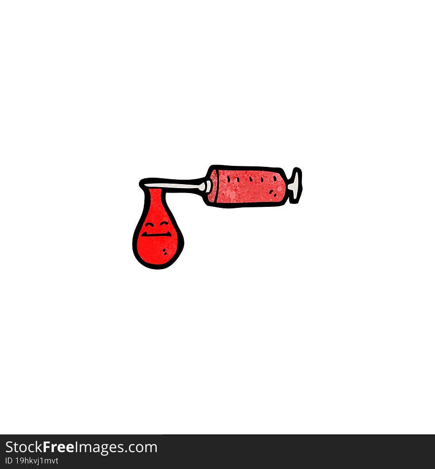 cartoon needle of blood