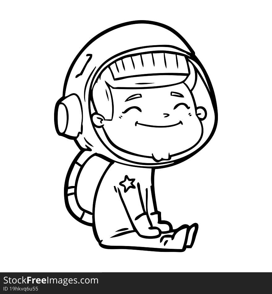 happy cartoon astronaut. happy cartoon astronaut