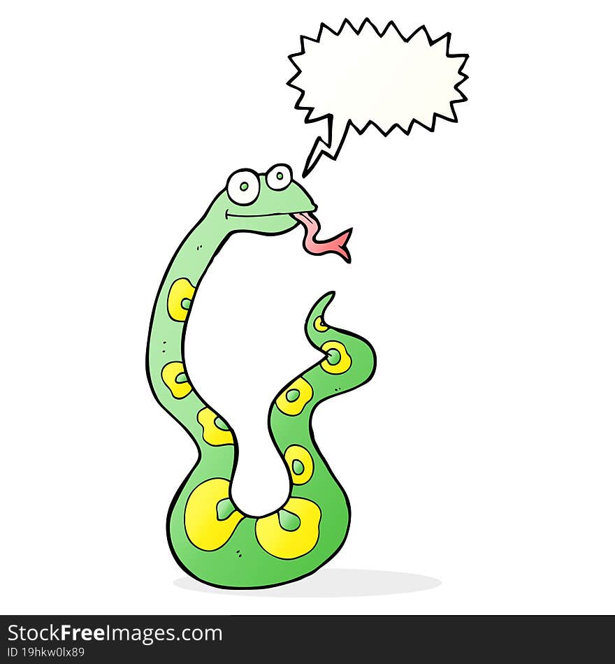 cartoon snake with speech bubble