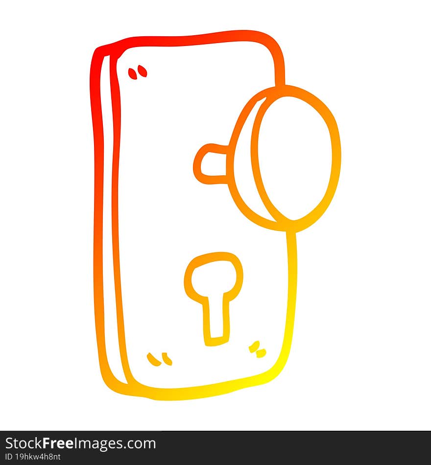 warm gradient line drawing cartoon door handle