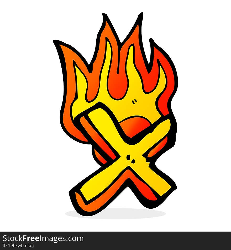 Cartoon Flaming Letter