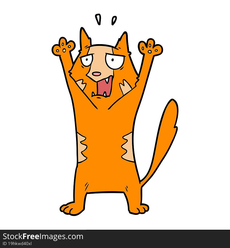 cartoon panicking cat. cartoon panicking cat