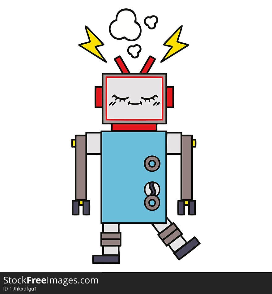 cute cartoon of a dancing robot. cute cartoon of a dancing robot