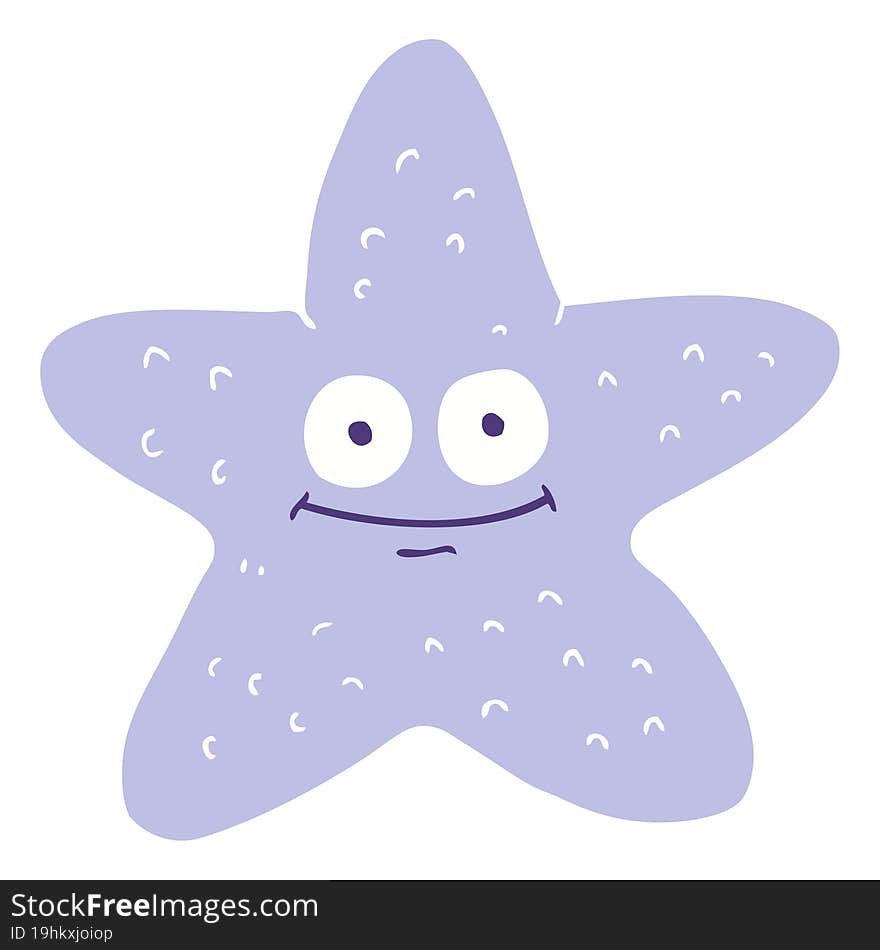 flat color illustration of a cartoon starfish