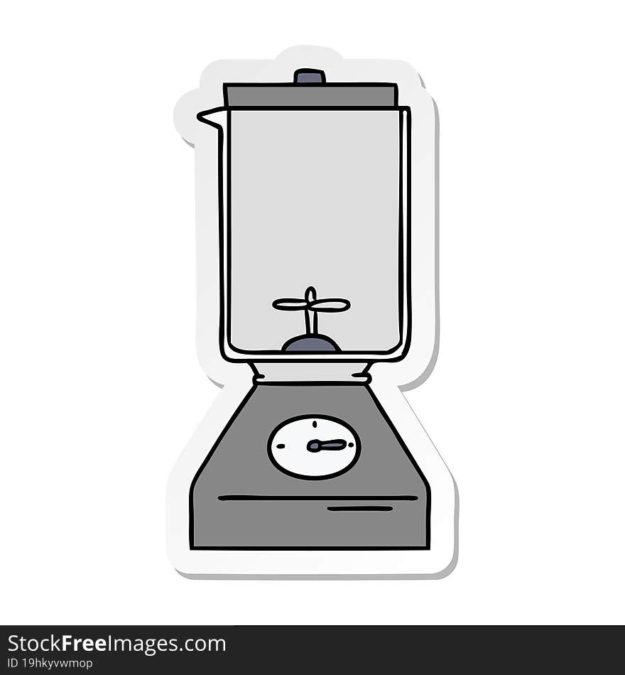 Sticker Cartoon Doodle Of A Food Blender