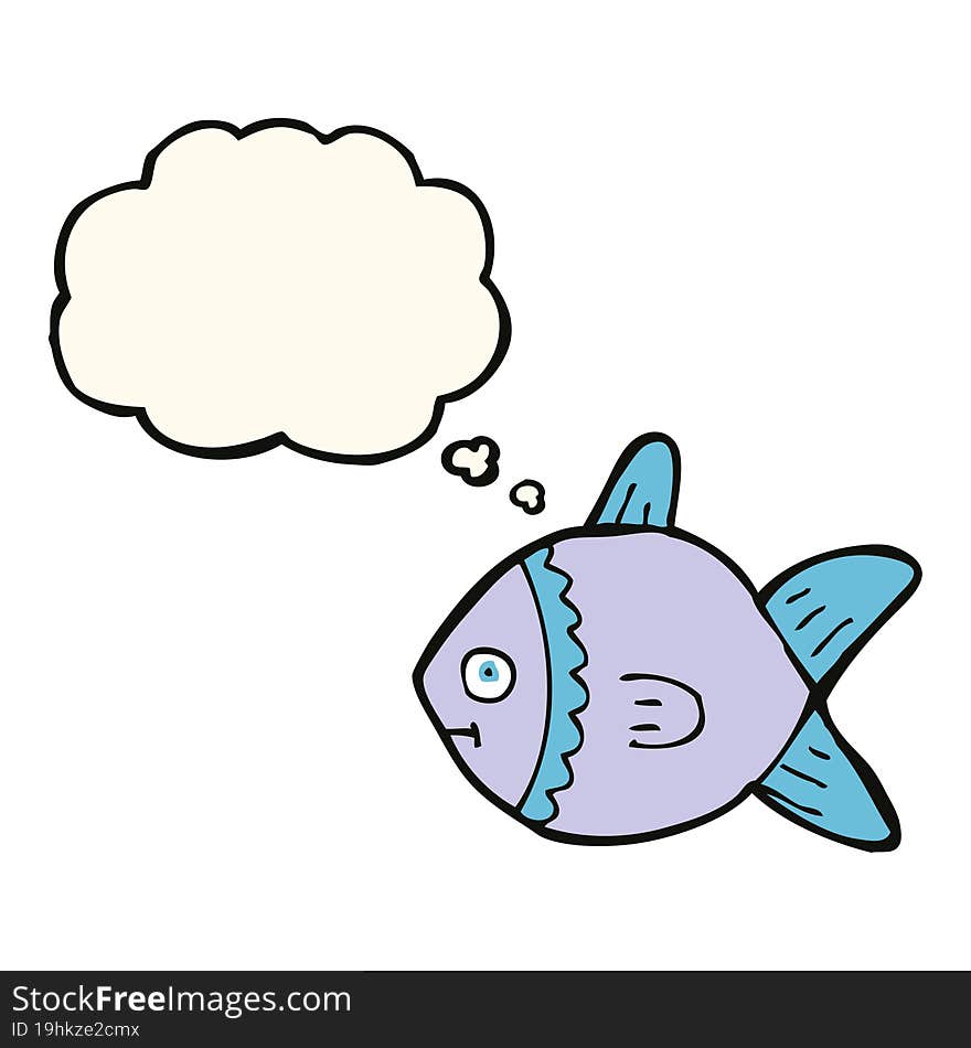 cartoon fish with thought bubble