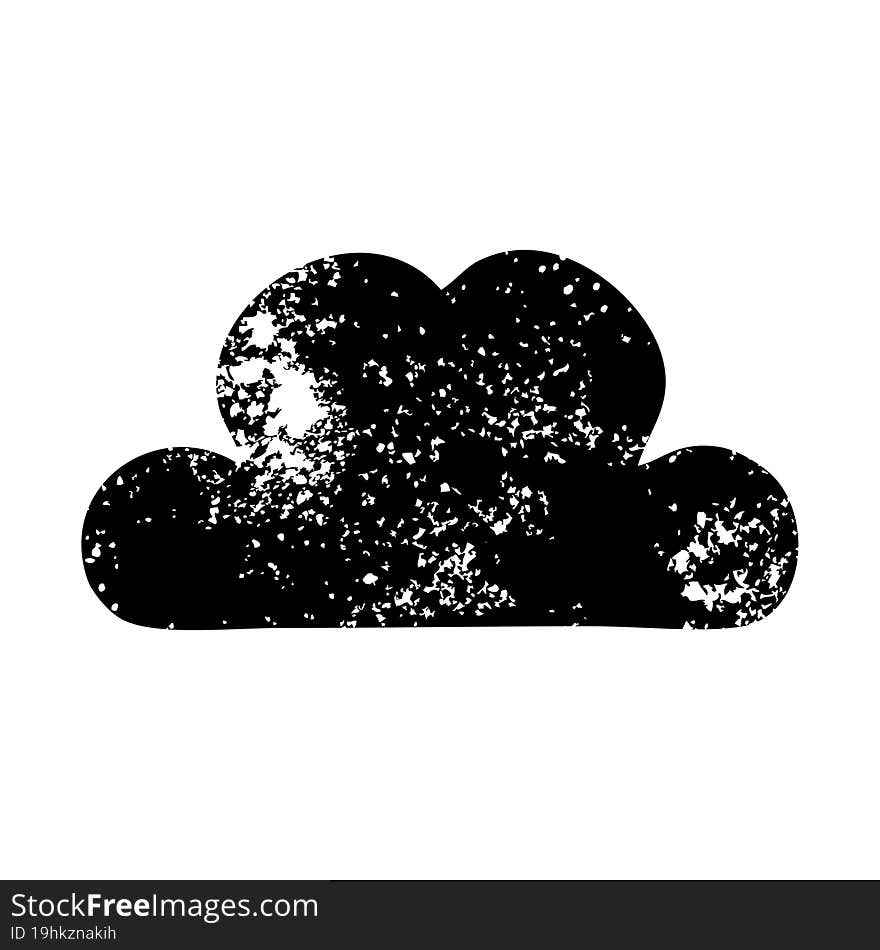 distressed symbol snow cloud