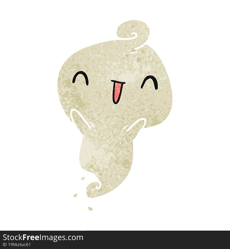 Retro Cartoon Kawaii Cute Dead Ghost