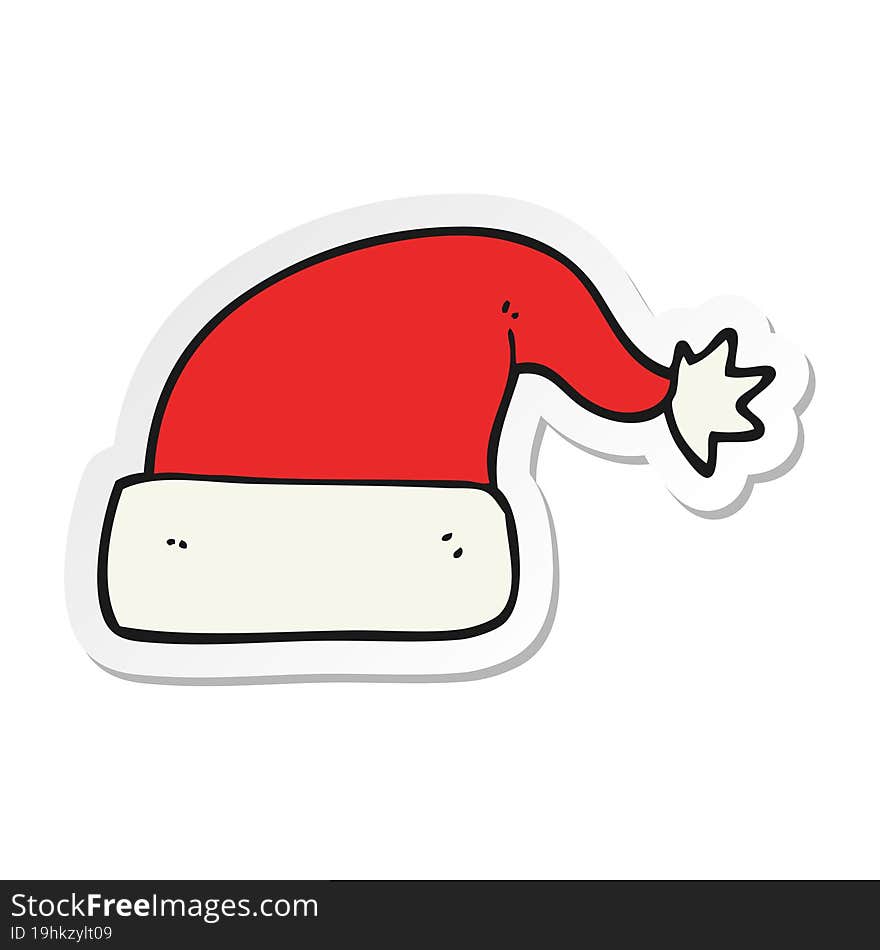 sticker of a cartoon christmas hat