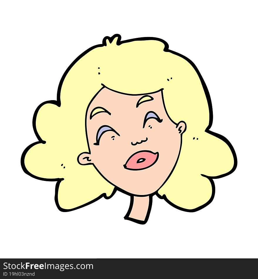 Cartoon Happy Female Face