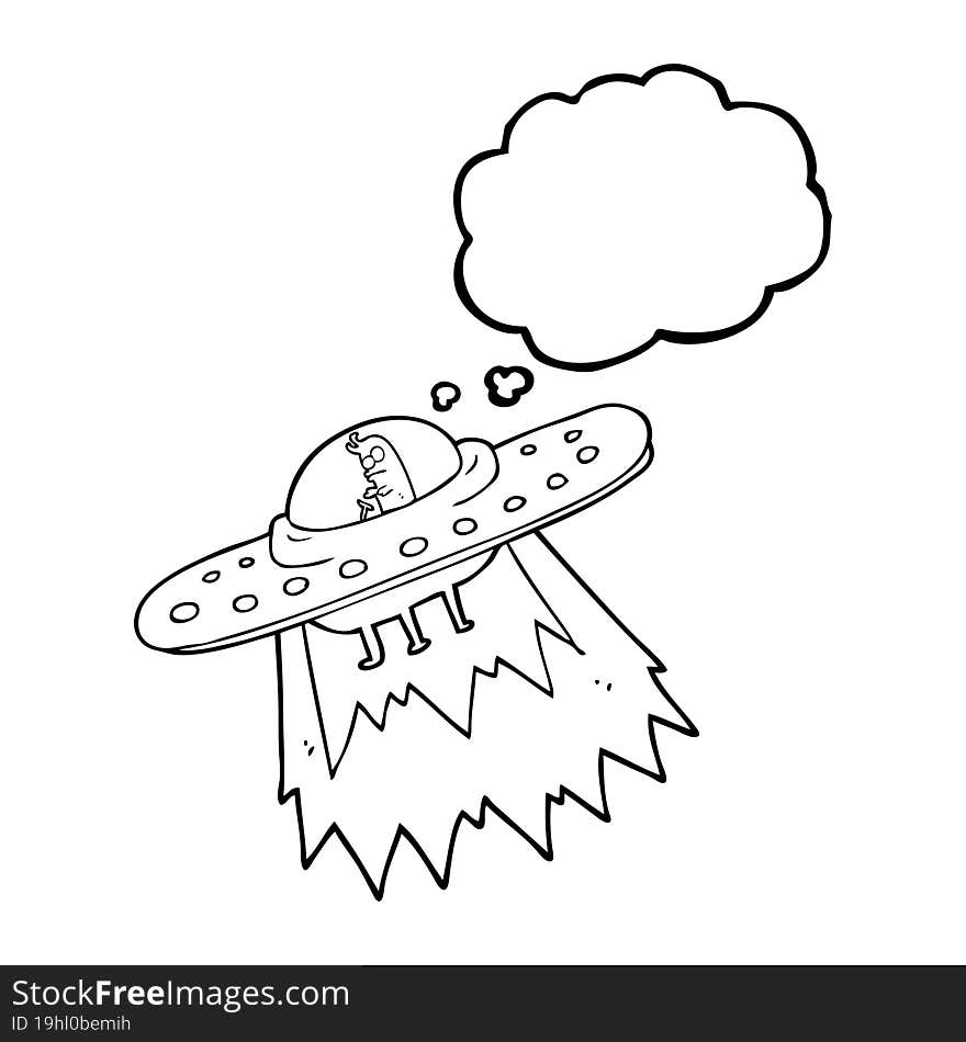 thought bubble cartoon ufo