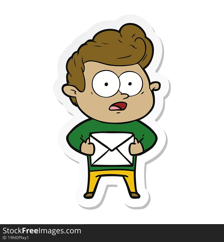 Sticker Of A Cartoon Staring Man