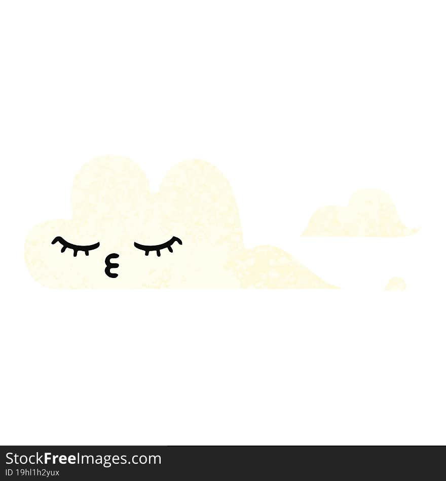 Retro Illustration Style Cartoon White Cloud