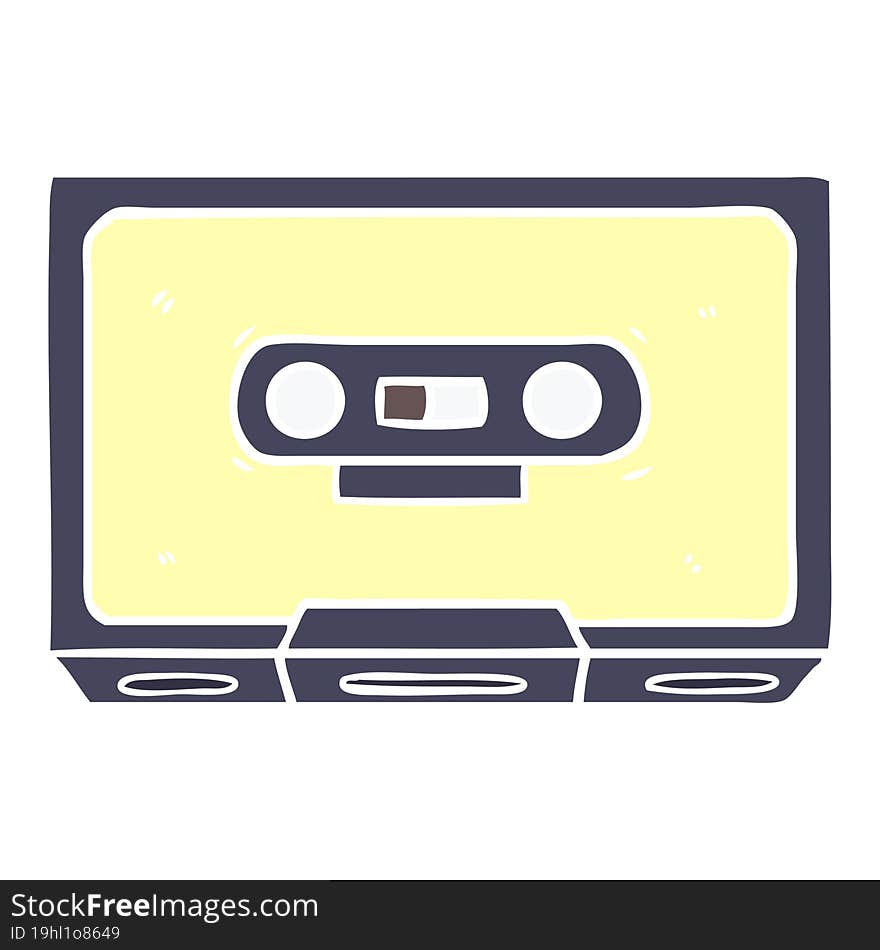 flat color style cartoon old cassette tape