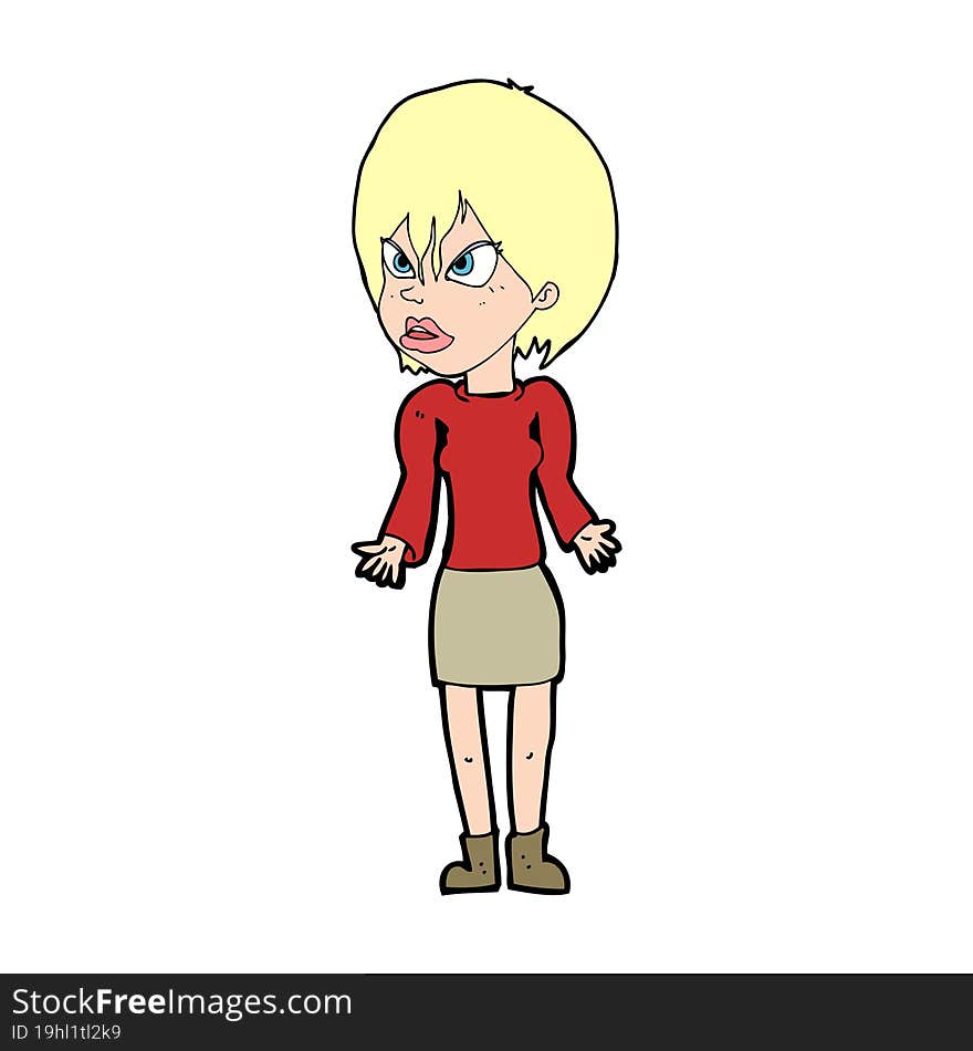 cartoon annoyed woman