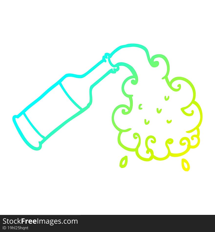 cold gradient line drawing cartoon beer pouring