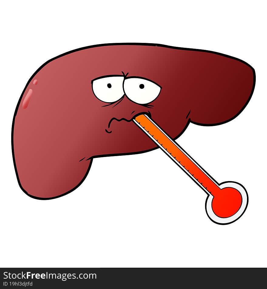 cartoon unhealthy liver. cartoon unhealthy liver