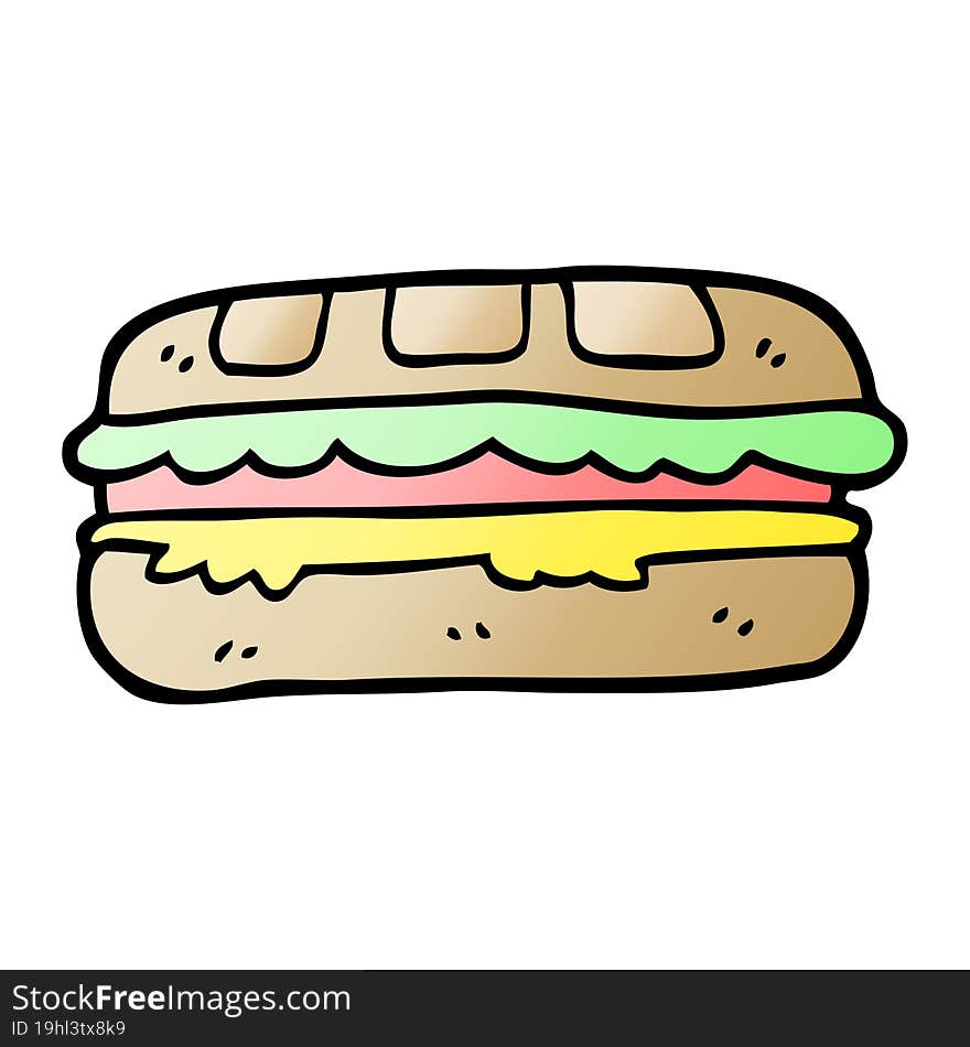 vector gradient illustration cartoon tasty sandwich