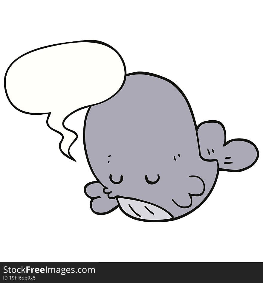 Cartoon Whale And Speech Bubble