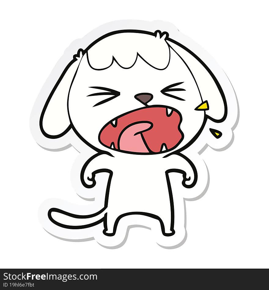 sticker of a cute cartoon dog