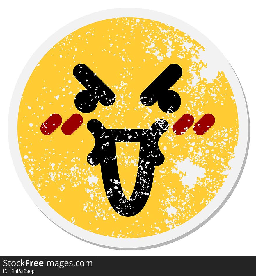 mean laughing face circular sticker