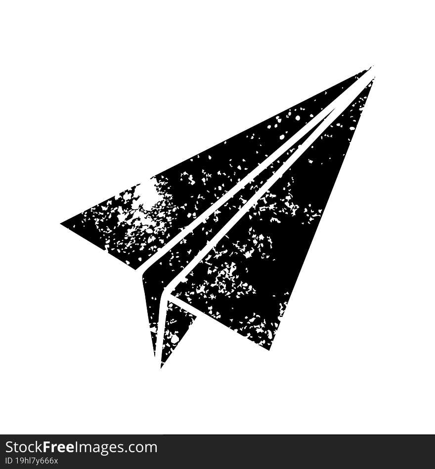 Distressed Symbol Paper Plane