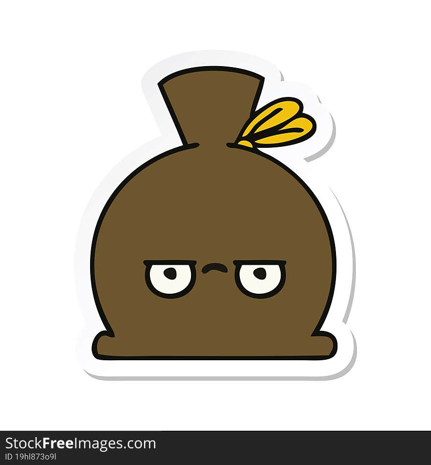 sticker of a cute cartoon sack