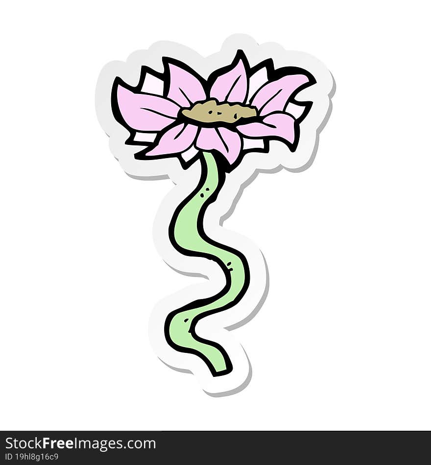 Sticker Of A Cartoon Flower