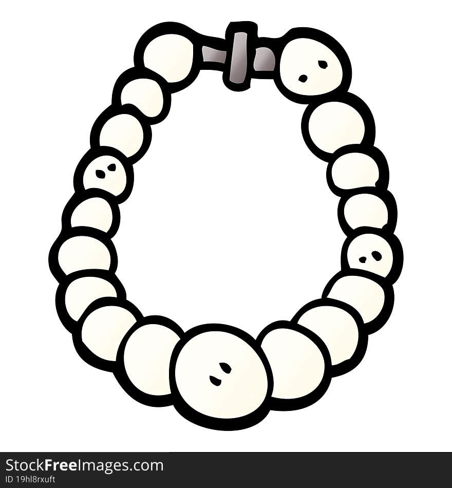 Cartoon Doodle White Pearl Necklace