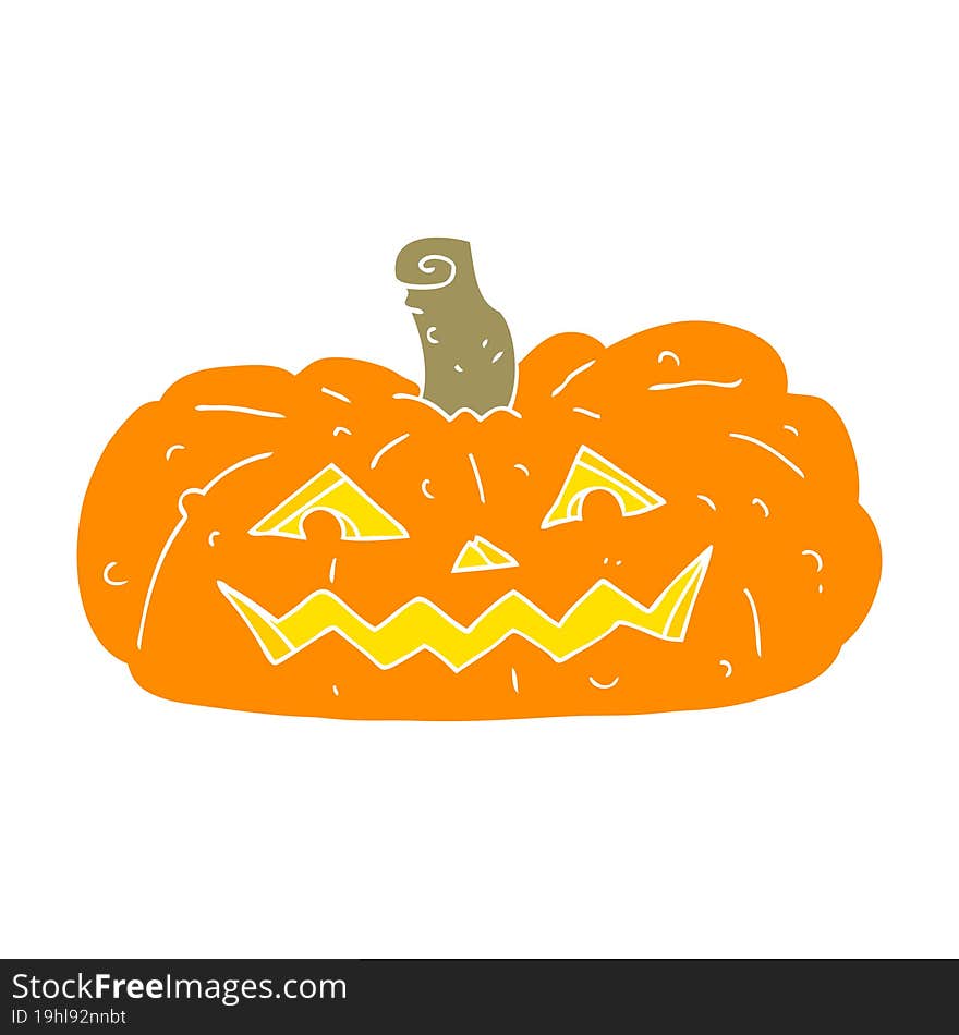 flat color illustration of halloween pumpkin. flat color illustration of halloween pumpkin