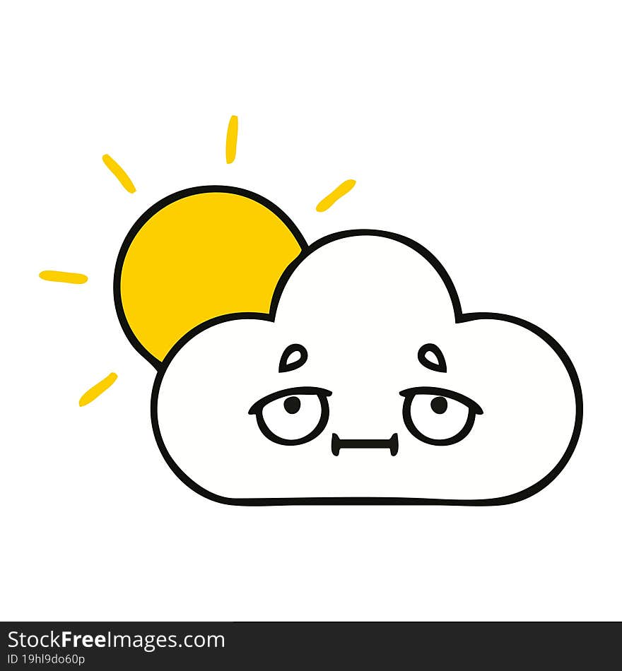 cute cartoon of a sunshine and cloud