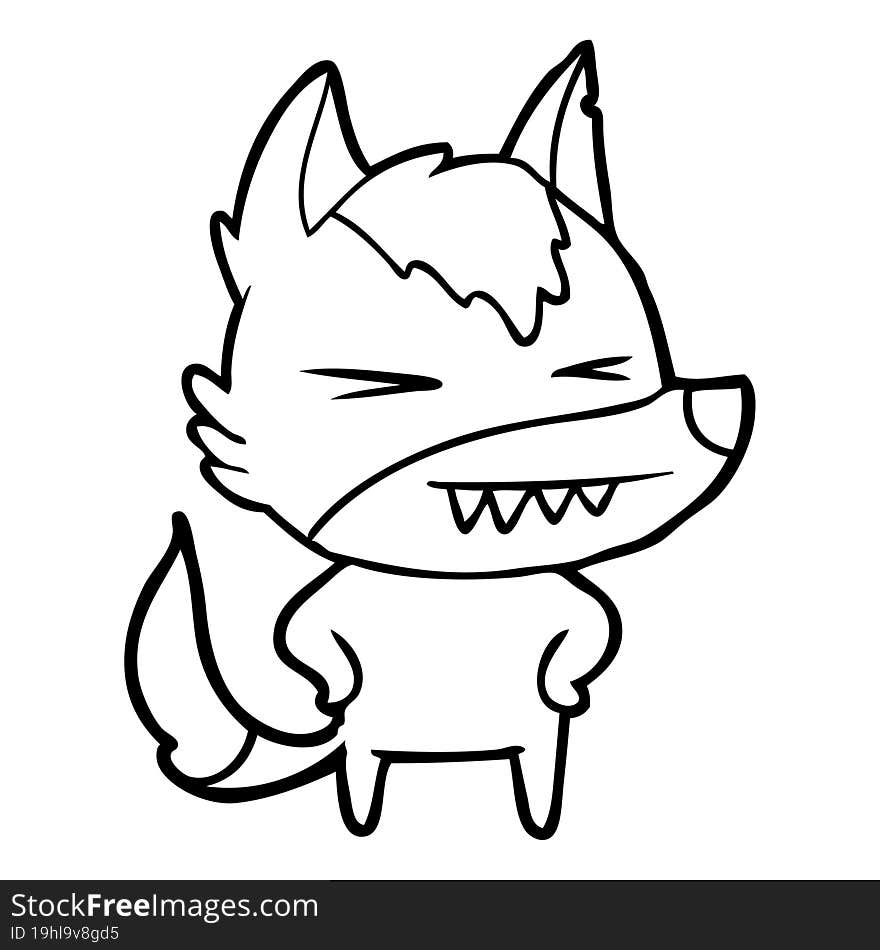 angry wolf cartoon. angry wolf cartoon