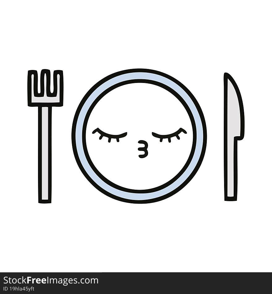 cute cartoon of a dinner plate. cute cartoon of a dinner plate